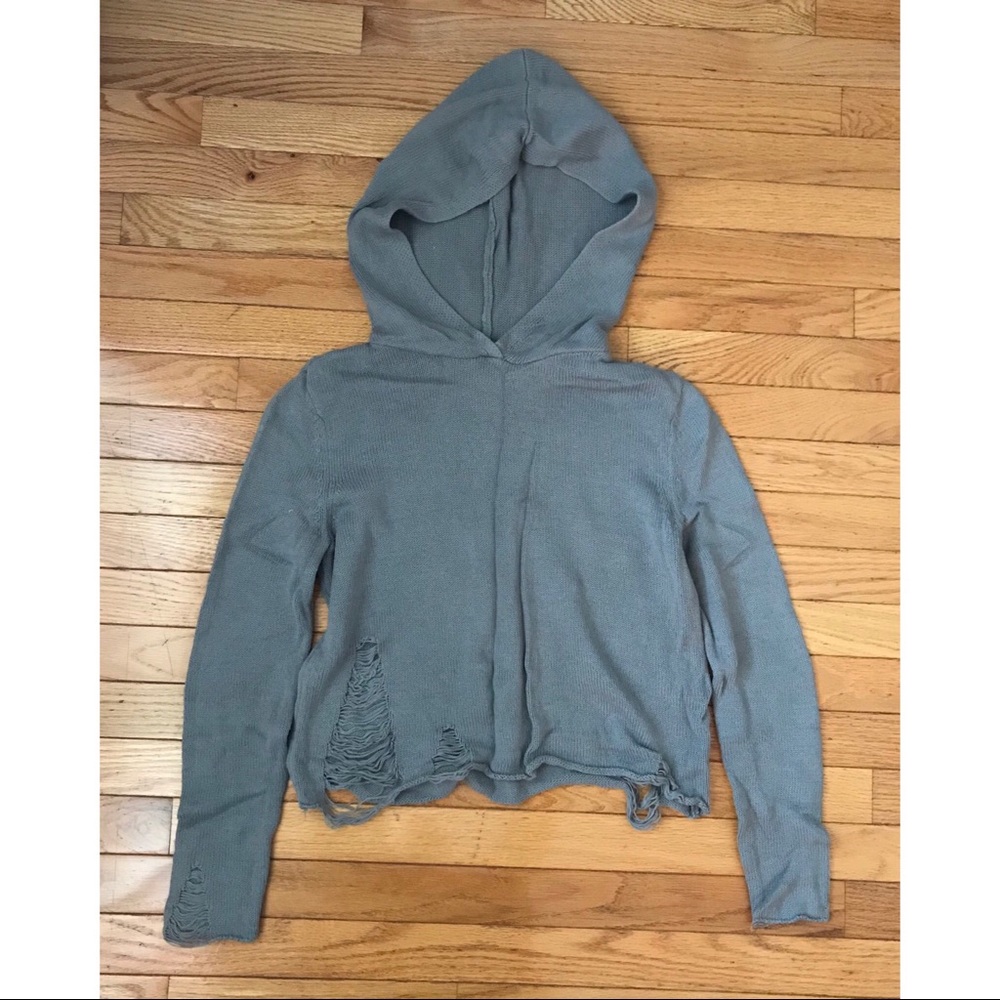 H&M Grey Distressed Hoodie